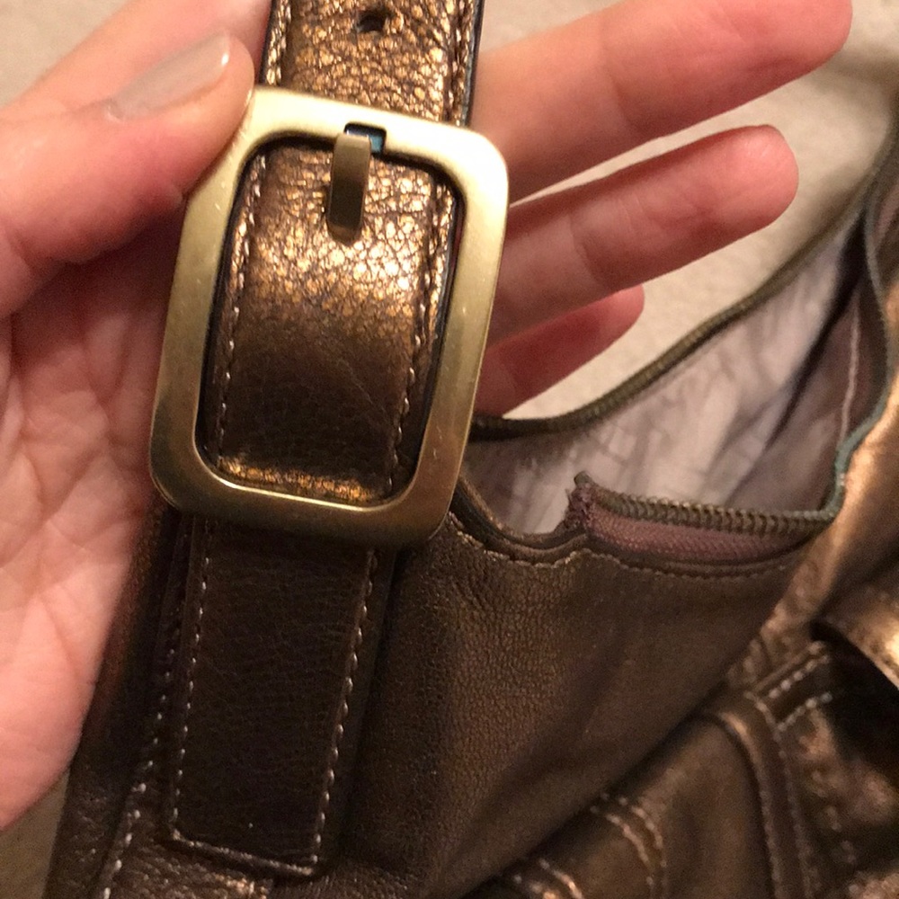 Bronze Leather Cole Haan shoulder bag - Picture 3 of 7